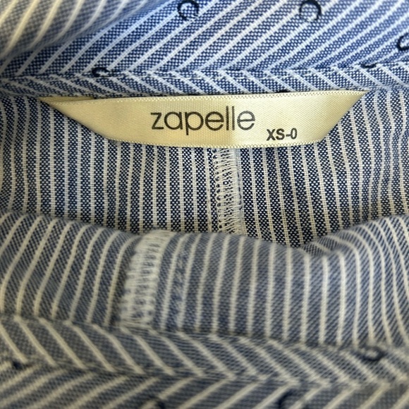 Zapelle unique artistic style top with tie belt cuffed sleeves size XS - Picture 7 of 12